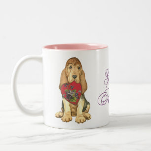 Bloodhound Heart Mum Two-Tone Coffee Mug