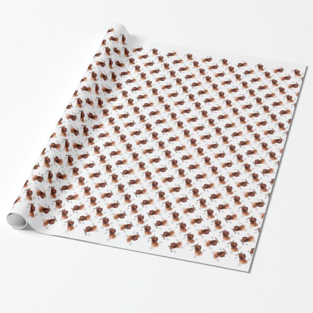 Bloodhound History Design Wrapping Paper (Unrolled)