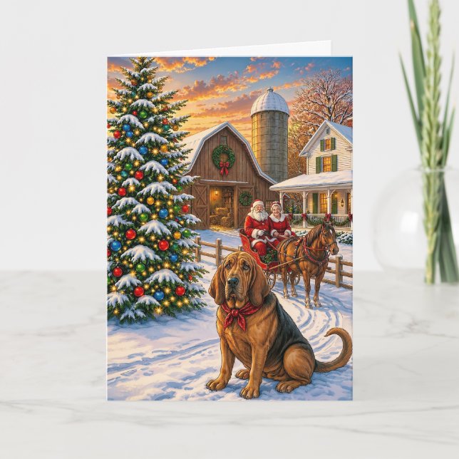 Bloodhound Holiday  Card (Front)