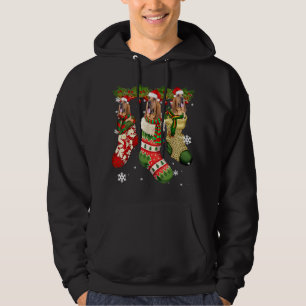 Bloodhound In Sock Christmas Santa Hat Xmas Dog Lo Hoodie