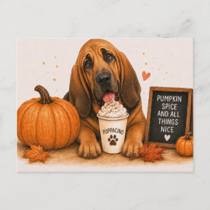 Bloodhound Inviting Pumpkin Spice Puppaccino Postcard