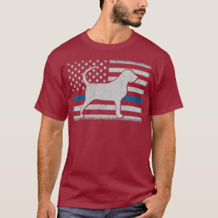 Bloodhound K 9 Police Thin Blue Line Flag T-Shirt