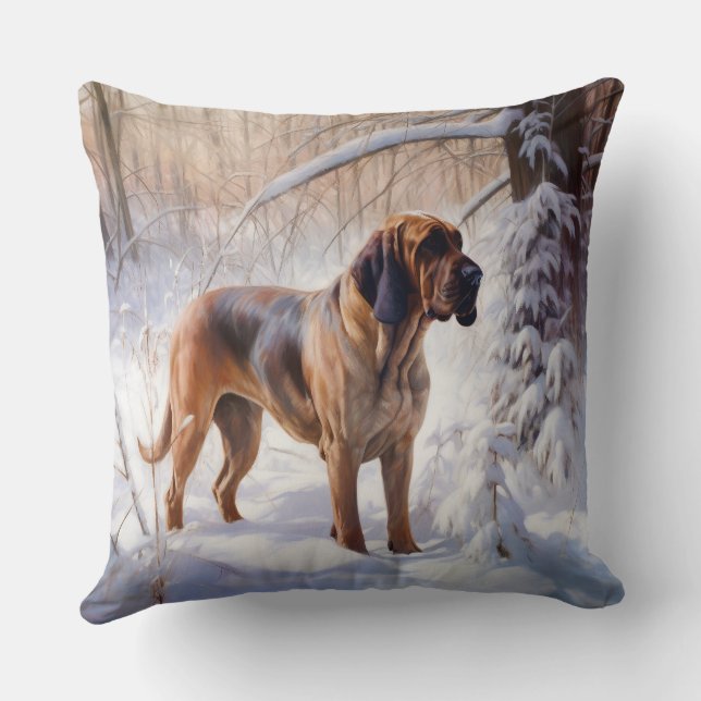 Bloodhound Let It Snow Christmas Cushion (Back)