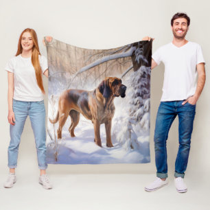 Bloodhound Let It Snow Christmas Fleece Blanket