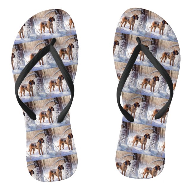 Bloodhound Let It Snow Christmas Flip Flops (Footbed)