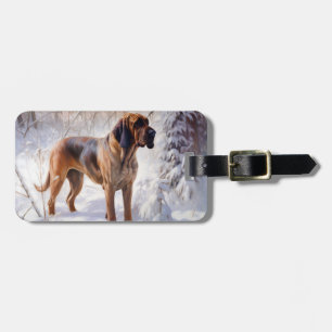 Bloodhound Let It Snow Christmas Luggage Tag