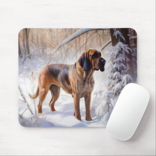Bloodhound Let It Snow Christmas Mouse Mat