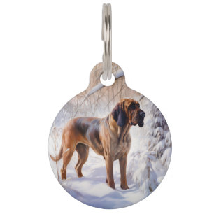 Bloodhound Let It Snow Christmas Pet Tag