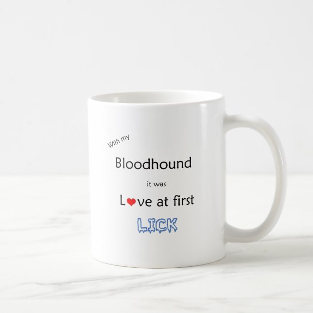 Bloodhound Love at First Lick Coffee Mug (Right)