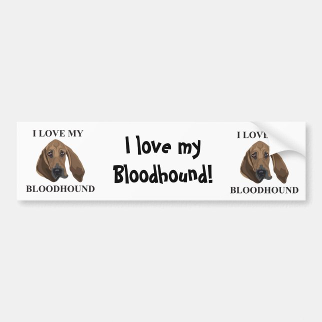 Bloodhound Love Bumper Sticker (Front)