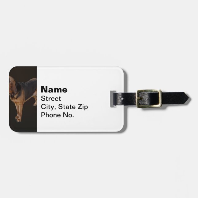 Bloodhound Luggage Tag (Front Horizontal)