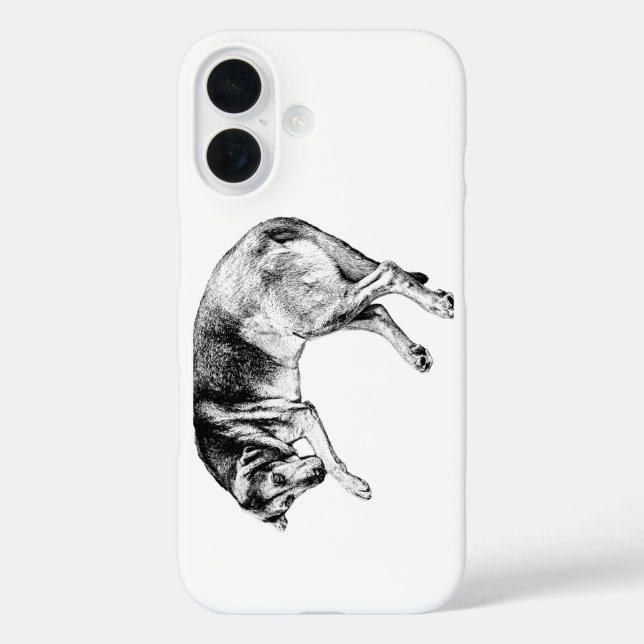 Bloodhound Lying Pose Dog Art Phone Case (Back)