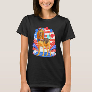 Bloodhound Merica 4th Of July American Flag Patrio T-Shirt