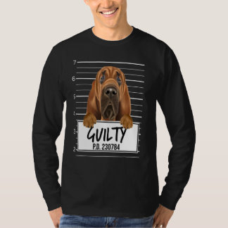 Bloodhound Mugshot Guilty Dog T-Shirt