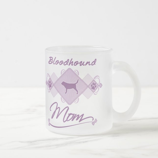 Bloodhound Mum Frosted Glass Coffee Mug (Right)