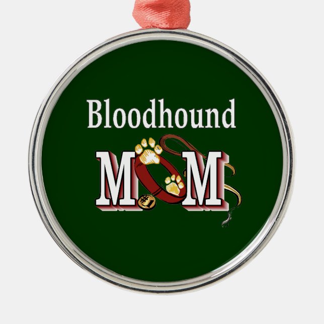 Bloodhound Mum Metal Tree Decoration (Front)