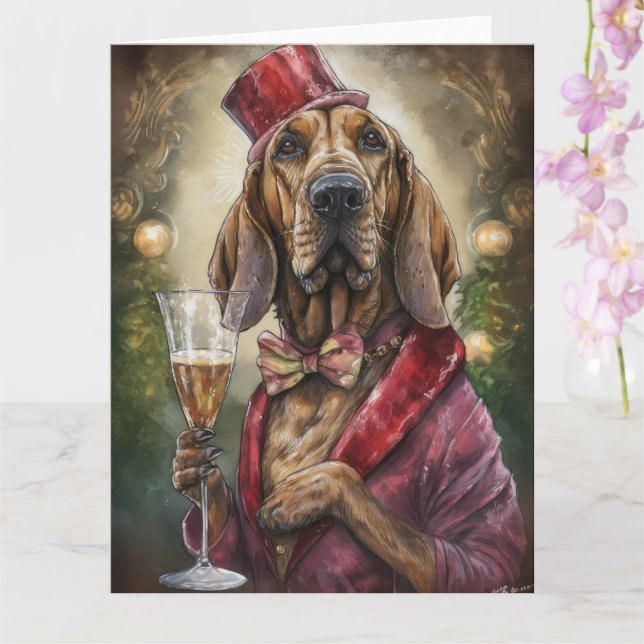 Bloodhound New Year Card (Orchid)