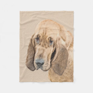 Bloodhound Painting - Cute Original Dog Art Fleece Blanket