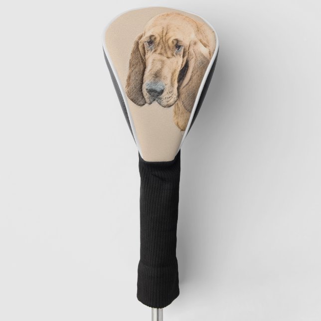 Bloodhound Painting - Cute Original Dog Art Golf Head Cover (Front)
