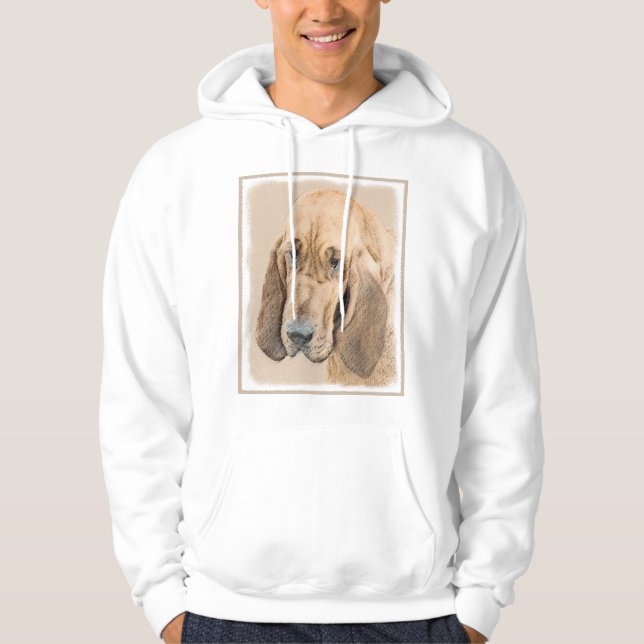 Bloodhound Painting - Cute Original Dog Art Hoodie (Front)