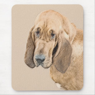 Bloodhound Painting - Cute Original Dog Art Mouse Mat