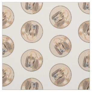 Bloodhound Painting Red Cute Scent Hound Dog Art Fabric