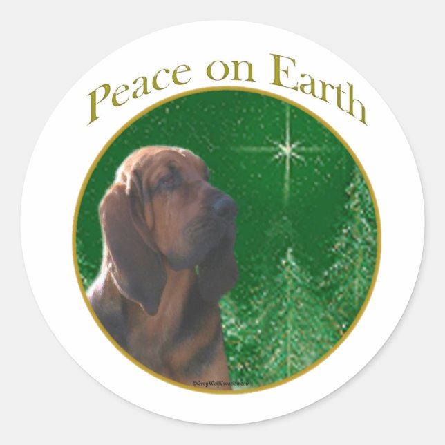 Bloodhound Peace Classic Round Sticker (Front)