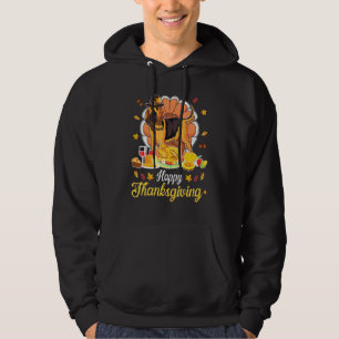 Bloodhound Pilgrim Turkey Dish Wine Happy Thanksgi Hoodie