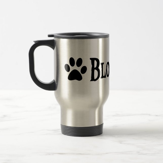Bloodhound (pirate style w/ pawprint) travel mug (Left)