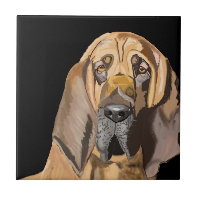 Bloodhound Portrait Tile (Front)