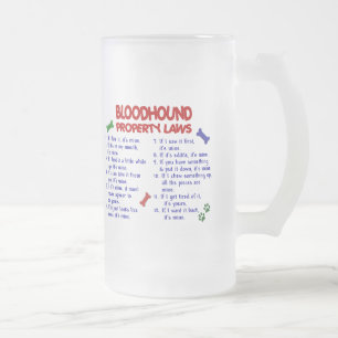 BLOODHOUND Property Laws 2 Frosted Glass Beer Mug