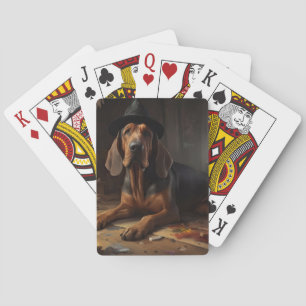 Bloodhound Pumpkins Halloween Scary Playing Cards
