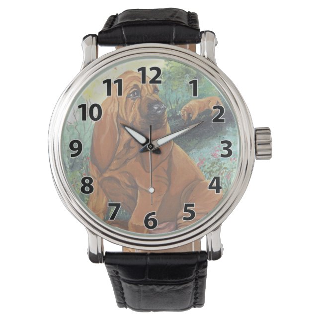 Bloodhound Puppy Dreamer Wristwatch (Front)