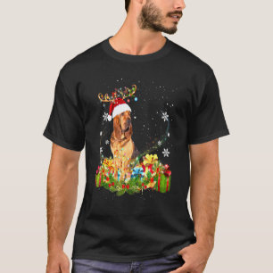 Bloodhound Reindeer Christmas Lights Dog Xmas T-Shirt