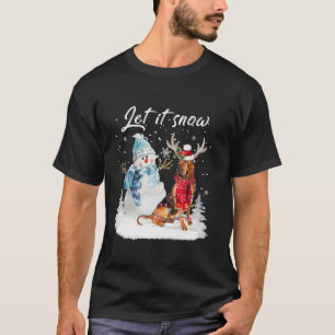Bloodhound Santa Dog Christmas Snowman Xmas Pajama T-Shirt