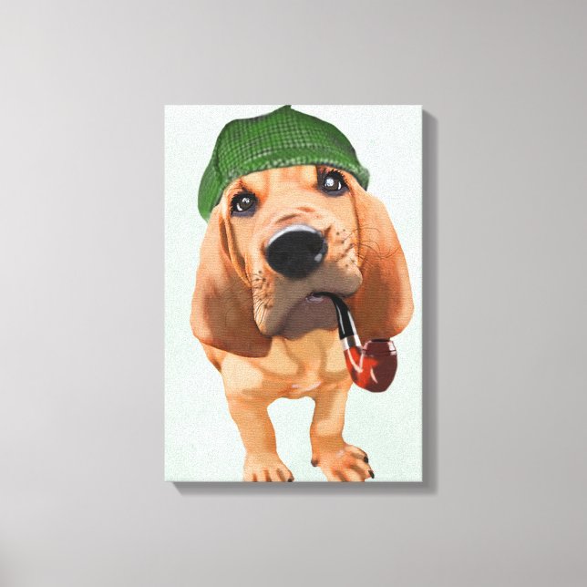 Bloodhound Sherlock Holmes Canvas Print (Front)