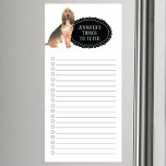 BloodHound Shopping List  Magnetic Notepad<br><div class="desc">Adorable things to fetch BloodHound dog with a black chalkboard frame personalised with your name.</div>