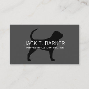 Bloodhound Silhouette Black on Grey Business Card