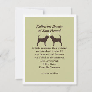 Bloodhound Silhouettes Wedding Invitation