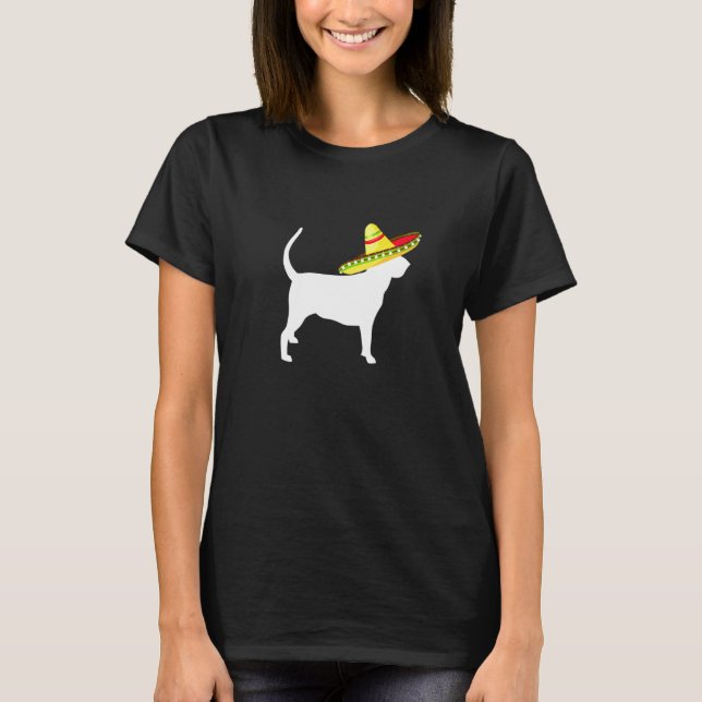 Bloodhound Sombrero Cinco De Mayo Dog T-Shirt (Front)