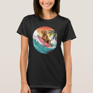 Bloodhound Surfing Funny Dog Beach T-Shirt