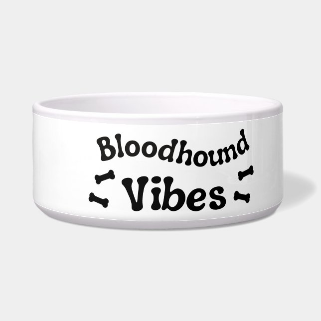 Bloodhound Vibes Ceramic Dog Bowl  (Left)