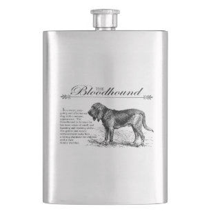 Bloodhound Vintage Storybook Style Hip Flask