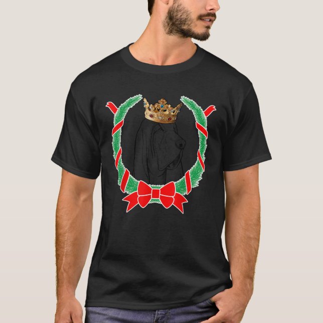 Bloodhound Wearing Crown Christmas Dog Men Women K T-Shirt (Front)