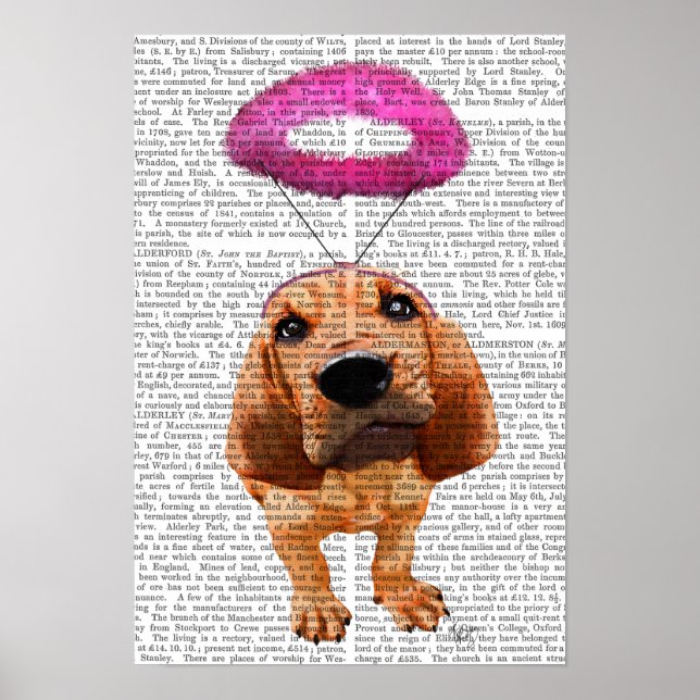 Bloodhound With Angelic Pink Halo Poster (Front)