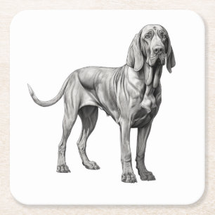 Bloodhounds Dog artwork Square Paper Coaster