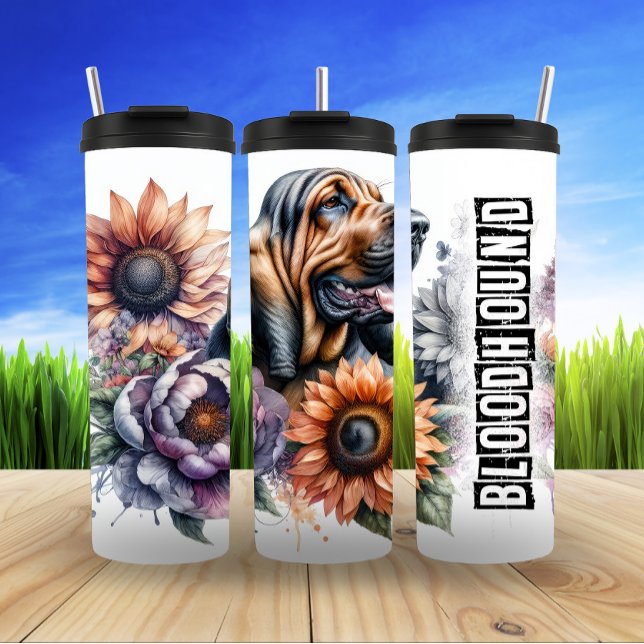 Bloodhound's Gentle Floral Serenity Thermal Tumbler (Creator Uploaded)