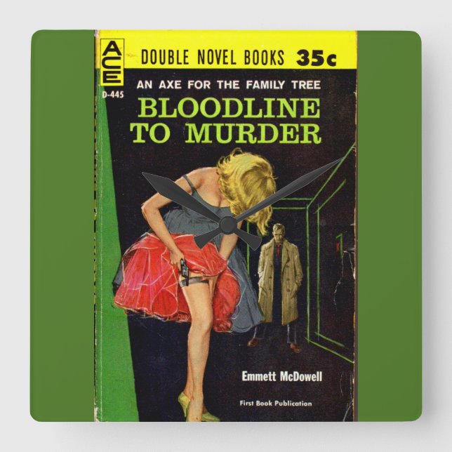 Bloodline to Murder pulp cover Square Wall Clock (Front)
