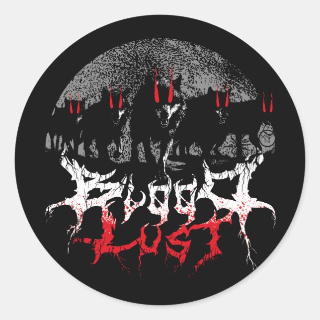 Bloodlust Wolf Pack Classic Round Sticker (Front)