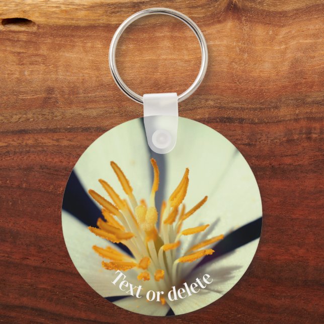 Bloodroot Flower Centre Personalised Key Ring (Front)